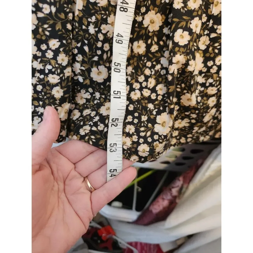 Old Navy Womens Plus 4X Floral Smocked Maxi Dress Long Sleeve Pockets V Neck NWT